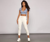 Pantalon de jogging cargo discret en tricot